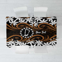 Personalised Cook Islands Rakahanga Tablecloth Tiare Maori Polynesian Waves Tattoo