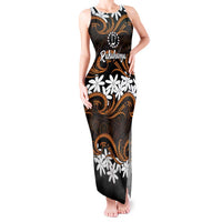 Personalised Cook Islands Rakahanga Tank Maxi Dress Tiare Maori Polynesian Waves Tattoo