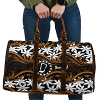 Personalised Cook Islands Rakahanga Travel Bag Tiare Maori Polynesian Waves Tattoo