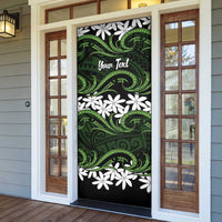 Personalised Cook Islands Palmerston Door Cover Tiare Maori Polynesian Waves Tattoo