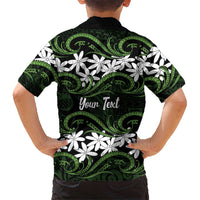 Personalised Cook Islands Palmerston Family Matching Tank Maxi Dress and Hawaiian Shirt Tiare Maori Polynesian Waves Tattoo LT14 - Polynesian Pride