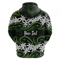 Personalised Cook Islands Palmerston Hoodie Tiare Maori Polynesian Waves Tattoo