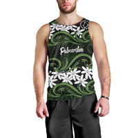 Personalised Cook Islands Palmerston Men Tank Top Tiare Maori Polynesian Waves Tattoo