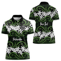 Personalised Cook Islands Palmerston Women Polo Shirt Tiare Maori Polynesian Waves Tattoo LT14 - Polynesian Pride