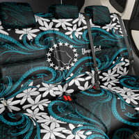 Personalised Cook Islands Penrhyn Atoll Back Car Seat Cover Tiare Maori Polynesian Waves Tattoo