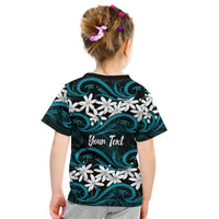 Personalised Cook Islands Penrhyn Atoll Kid T Shirt Tiare Maori Polynesian Waves Tattoo