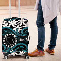Personalised Cook Islands Penrhyn Atoll Luggage Cover Tiare Maori Polynesian Waves Tattoo