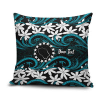 Personalised Cook Islands Penrhyn Atoll Pillow Cover Tiare Maori Polynesian Waves Tattoo