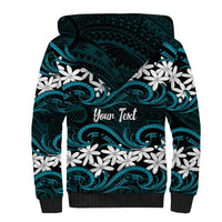 Personalised Cook Islands Penrhyn Atoll Sherpa Hoodie Tiare Maori Polynesian Waves Tattoo LT14 - Polynesian Pride