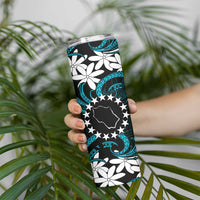 Personalised Cook Islands Penrhyn Atoll Skinny Tumbler Tiare Maori Polynesian Waves Tattoo LT14 - Polynesian Pride