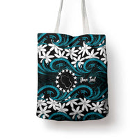 Personalised Cook Islands Penrhyn Atoll Tote Bag Tiare Maori Polynesian Waves Tattoo