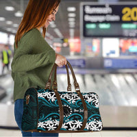Personalised Cook Islands Penrhyn Atoll Travel Bag Tiare Maori Polynesian Waves Tattoo