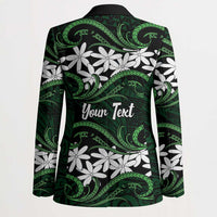 Personalised Cook Islands Mitiaro Blazer Tiare Maori Polynesian Waves Tattoo