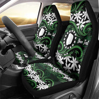 Personalised Cook Islands Mitiaro Car Seat Cover Tiare Maori Polynesian Waves Tattoo