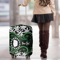 Personalised Cook Islands Mitiaro Luggage Cover Tiare Maori Polynesian Waves Tattoo