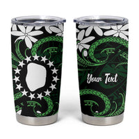 Personalised Cook Islands Mitiaro Tumbler Cup Tiare Maori Polynesian Waves Tattoo