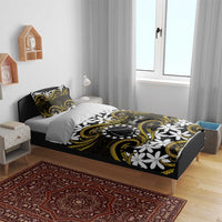 Personalised Cook Islands Manihiki Bedding Set Tiare Maori Polynesian Waves Tattoo