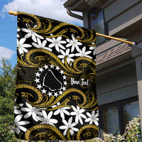 Personalised Cook Islands Manihiki Garden Flag Tiare Maori Polynesian Waves Tattoo