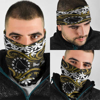 Personalised Cook Islands Manihiki Neck Gaiter Tiare Maori Polynesian Waves Tattoo
