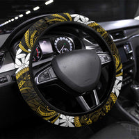 Cook Islands Manihiki Steering Wheel Cover Tiare Maori Polynesian Waves Tattoo