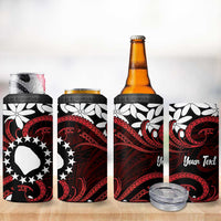 Personalised Cook Islands Atiu Enuamanu 4 in 1 Can Cooler Tumbler Tiare Maori Polynesian Waves Tattoo LT14 - Polynesian Pride
