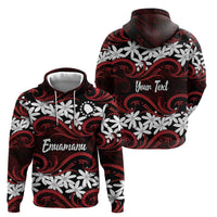 Personalised Cook Islands Atiu Enuamanu Hoodie Tiare Maori Polynesian Waves Tattoo LT14 - Polynesian Pride
