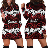 Personalised Cook Islands Atiu Enuamanu Hoodie Dress Tiare Maori Polynesian Waves Tattoo LT14 - Polynesian Pride