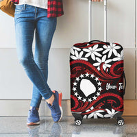 Personalised Cook Islands Atiu Enuamanu Luggage Cover Tiare Maori Polynesian Waves Tattoo LT14 - Polynesian Pride