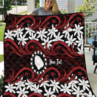 Personalised Cook Islands Atiu Enuamanu Quilt Tiare Maori Polynesian Waves Tattoo