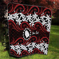 Personalised Cook Islands Atiu Enuamanu Quilt Tiare Maori Polynesian Waves Tattoo