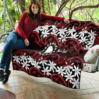 Personalised Cook Islands Atiu Enuamanu Quilt Tiare Maori Polynesian Waves Tattoo