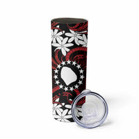 Personalised Cook Islands Atiu Enuamanu Skinny Tumbler Tiare Maori Polynesian Waves Tattoo LT14 - Polynesian Pride