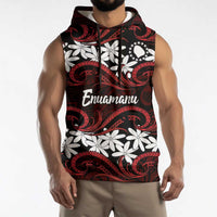 Personalised Cook Islands Atiu Enuamanu Sleeveless Hoodie Tiare Maori Polynesian Waves Tattoo LT14 - Polynesian Pride