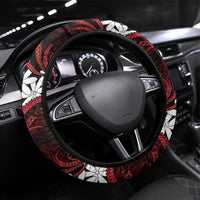 Cook Islands Atiu Enuamanu Steering Wheel Cover Tiare Maori Polynesian Waves Tattoo