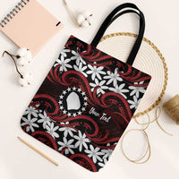 Personalised Cook Islands Atiu Enuamanu Tote Bag Tiare Maori Polynesian Waves Tattoo