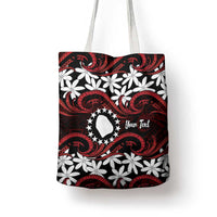Personalised Cook Islands Atiu Enuamanu Tote Bag Tiare Maori Polynesian Waves Tattoo
