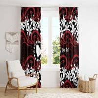 Personalised Cook Islands Atiu Enuamanu Window Curtain Tiare Maori Polynesian Waves Tattoo