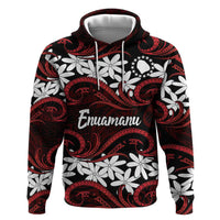 Personalised Cook Islands Atiu Enuamanu Zip Hoodie Tiare Maori Polynesian Waves Tattoo LT14 Pullover Hoodie Red - Polynesian Pride