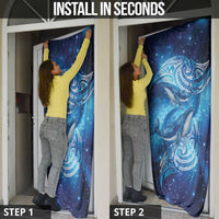 New Zealand Humpback Whale Matariki Door Cover Maori New Year Taniko Niho Taniwha LT14 - Polynesian Pride