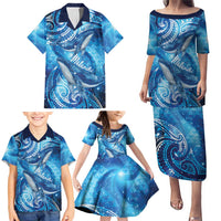 New Zealand Humpback Whale Matariki Family Matching Puletasi and Hawaiian Shirt Maori New Year Taniko Niho Taniwha LT14 - Polynesian Pride