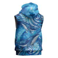 New Zealand Humpback Whale Matariki Sleeveless Hoodie Maori New Year Taniko Niho Taniwha LT14 - Polynesian Pride