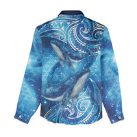 New Zealand Humpback Whale Matariki Women Casual Shirt Maori New Year Taniko Niho Taniwha LT14 - Polynesian Pride
