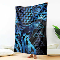Humpback Whale Matariki New Zealand Blanket NZ Maori Paikea Poutama Luxury Blue