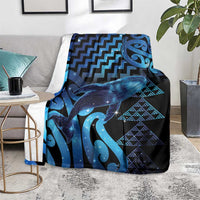 Humpback Whale Matariki New Zealand Blanket NZ Maori Paikea Poutama Luxury Blue