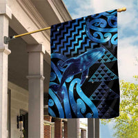 Humpback Whale Matariki New Zealand Garden Flag NZ Maori Paikea Poutama Luxury Blue LT14 House Flag Blue - Polynesian Pride