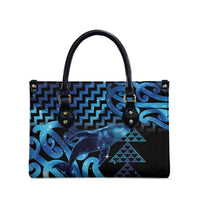 Humpback Whale Matariki New Zealand Leather Bag NZ Maori Paikea Poutama Luxury Blue