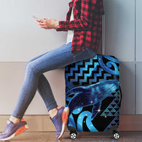 Humpback Whale Matariki New Zealand Luggage Cover NZ Maori Paikea Poutama Luxury Blue LT14 - Polynesian Pride