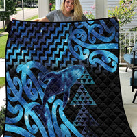 Humpback Whale Matariki New Zealand Quilt NZ Maori Paikea Poutama Luxury Blue