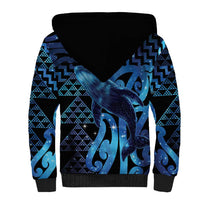 Humpback Whale Matariki New Zealand Sherpa Hoodie NZ Maori Paikea Poutama Luxury Blue LT14 - Polynesian Pride