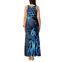 Humpback Whale Matariki New Zealand Tank Maxi Dress NZ Maori Paikea Poutama Luxury Blue LT14 - Polynesian Pride